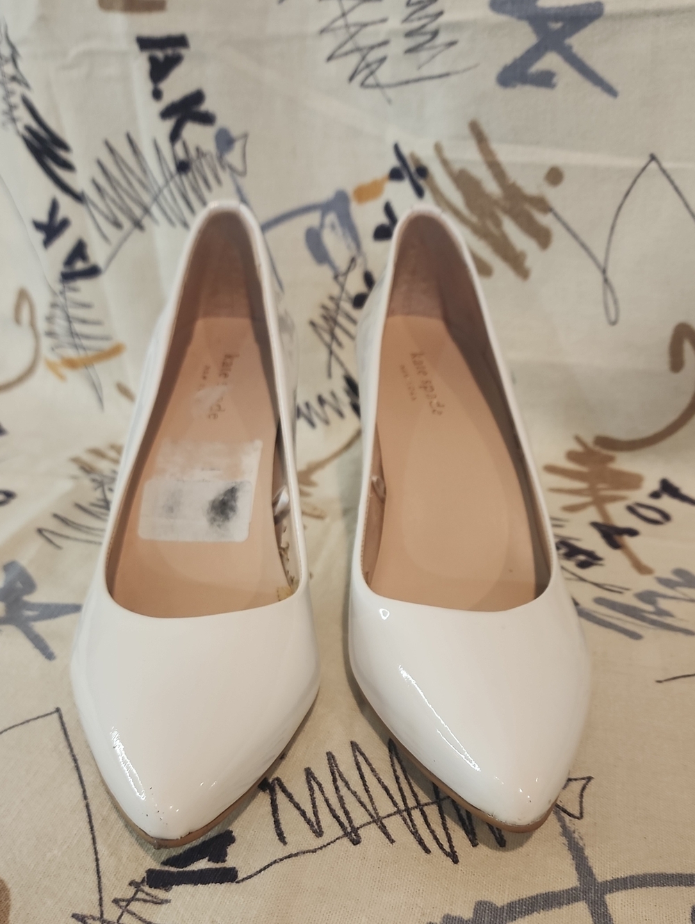 Kate Spade White Patent Pointed-Toe Pumps